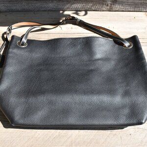 Dooney & Bourke Large Black Pebble Grain Leather Lined Tote Bag